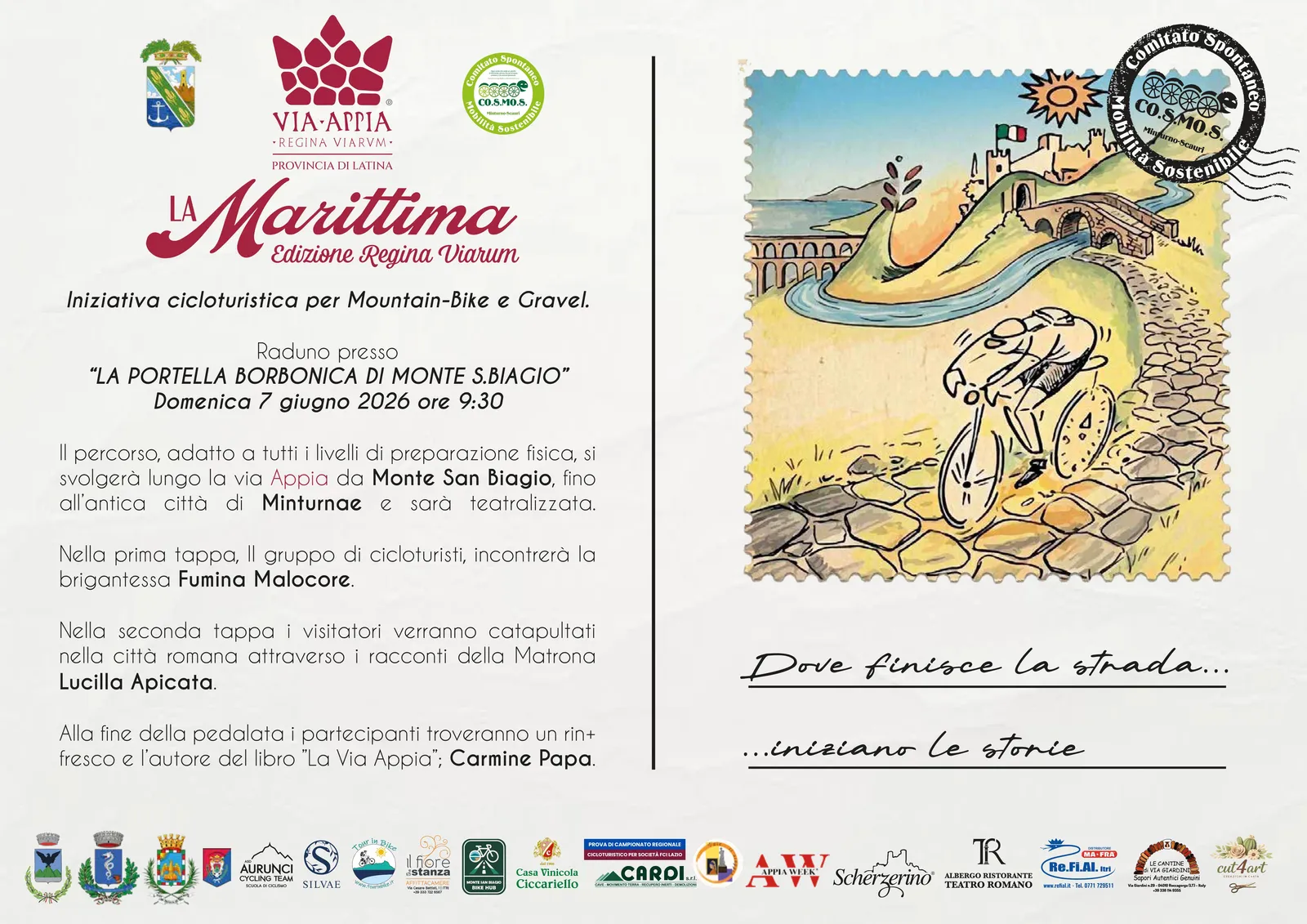 Cartolina La Marittima  Via Appia