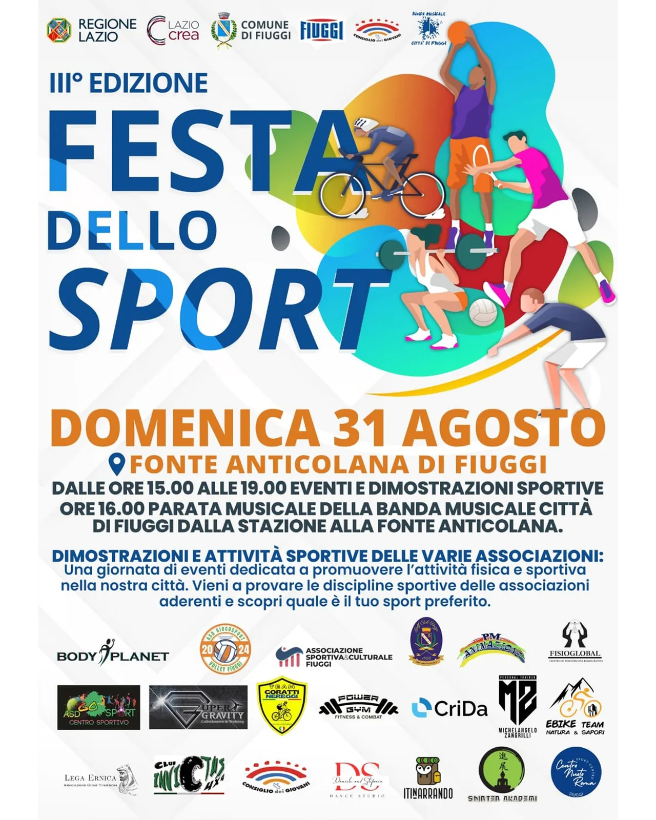 locandina festa dello sport fiuggi