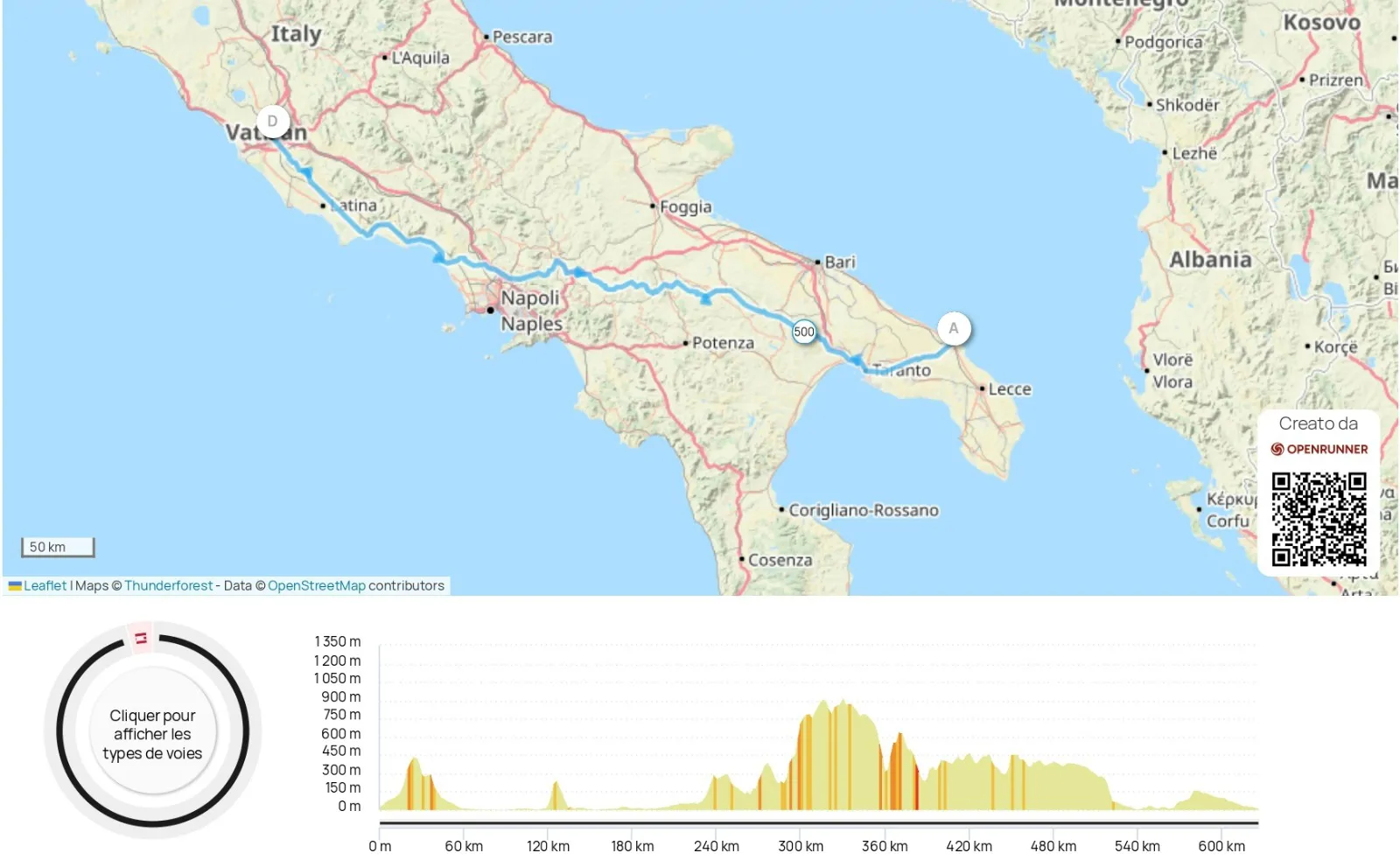 mappa randonee via appia